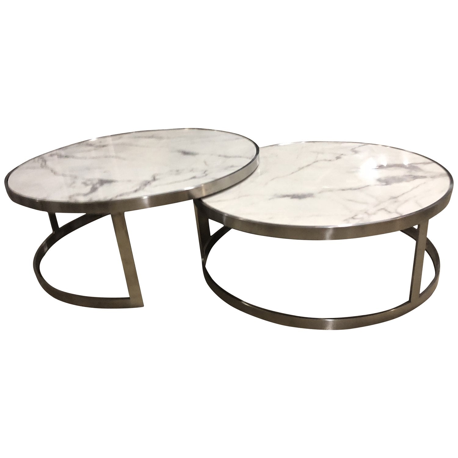 Sterling Coffee Table Set White Marble-abc