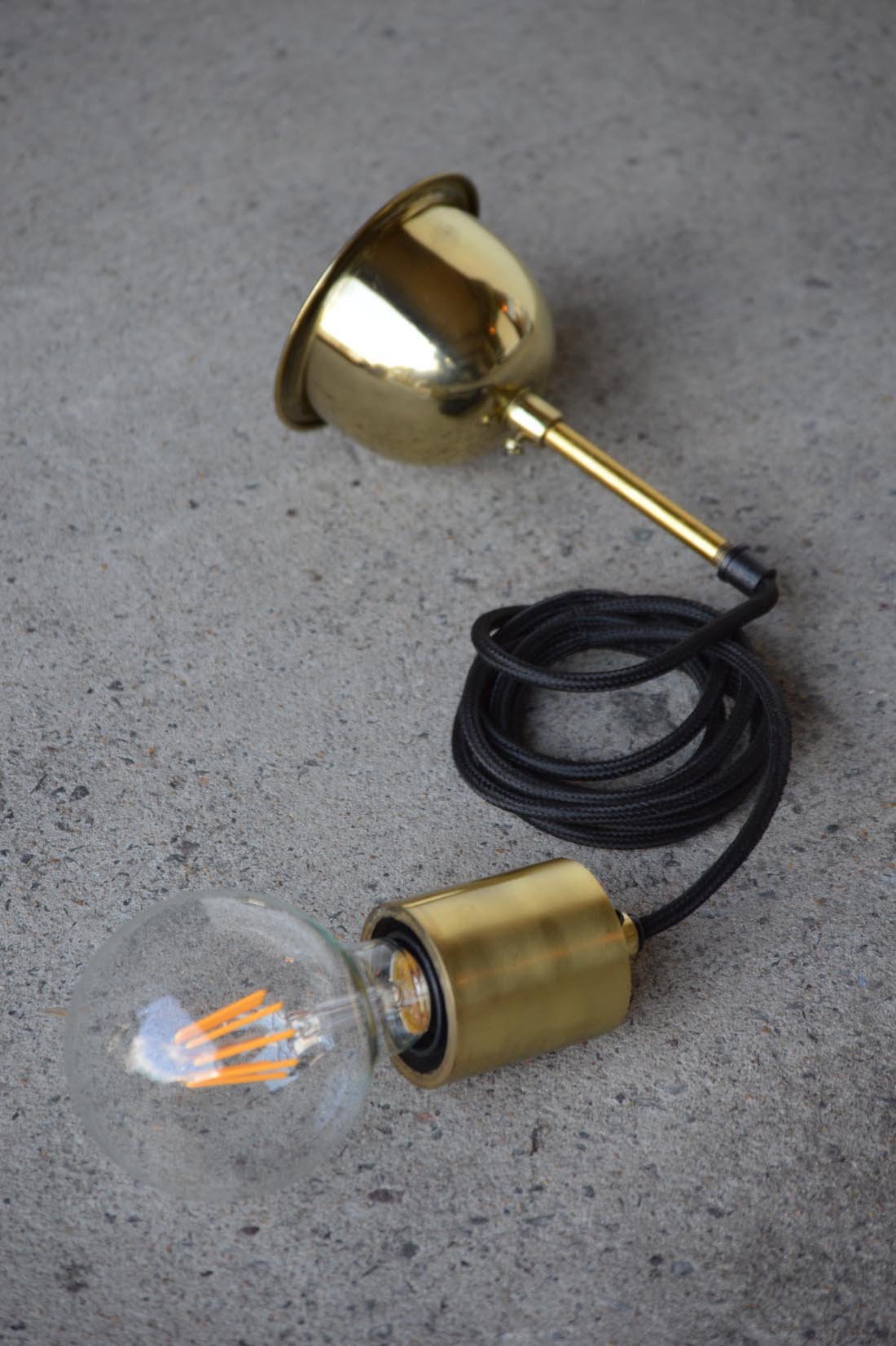 Michigan - Brass - Contemporary Tube Cord Drop Pendant Light-abc