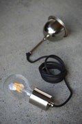 Michigan - Nickel - Contemporary Tube Cord Drop Pendant Light-abc