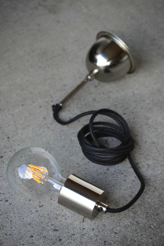 Michigan - Nickel - Contemporary Tube Cord Drop Pendant Light-abc