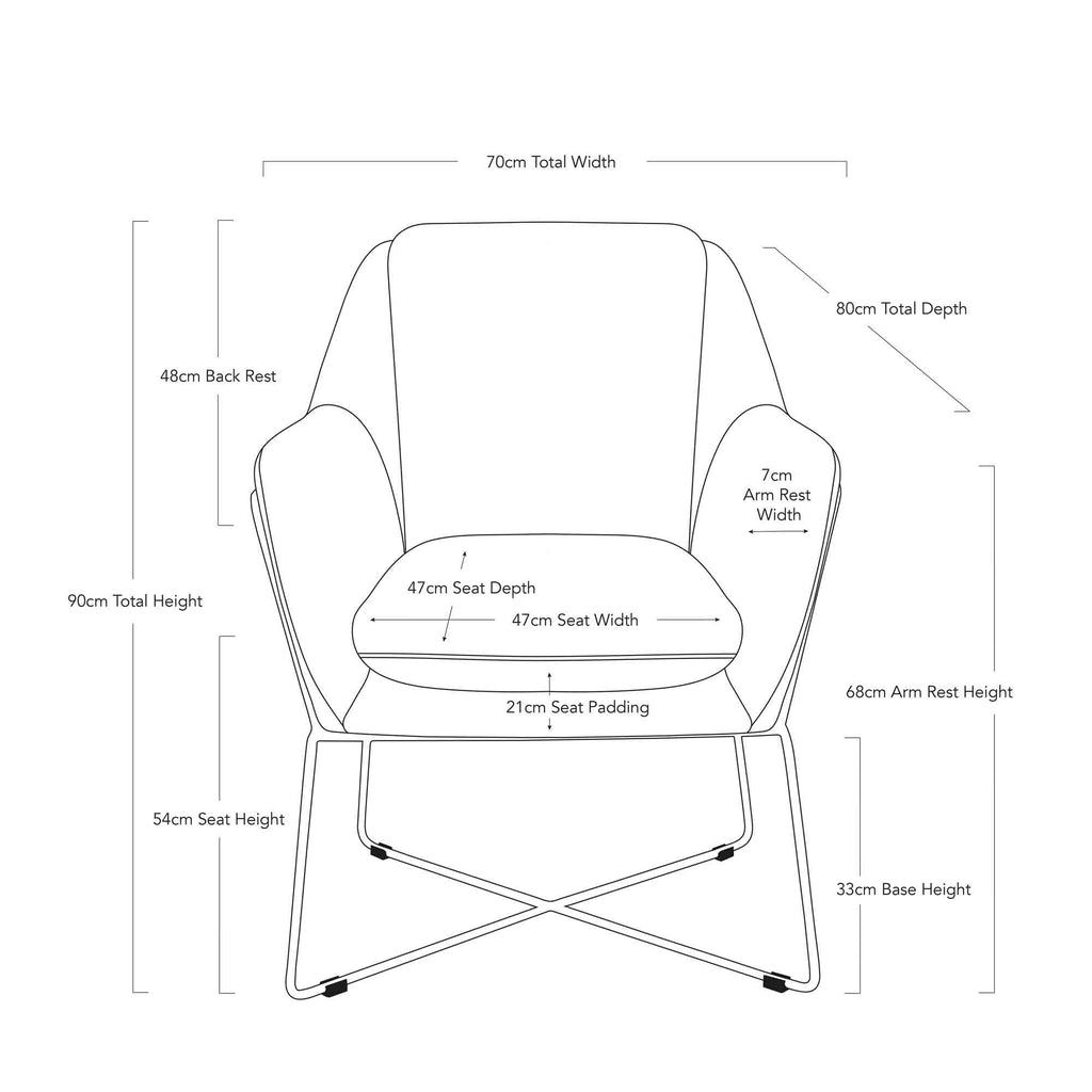 Milan Armchair - Steel Blue-abc