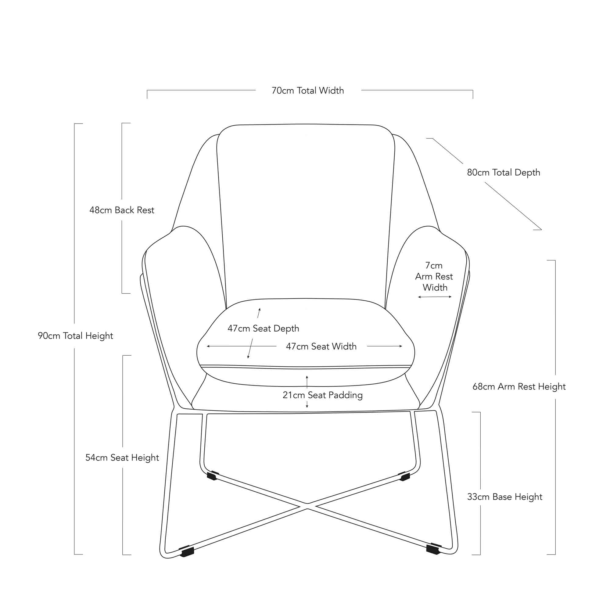 Milan Armchair - Charcoal-abc