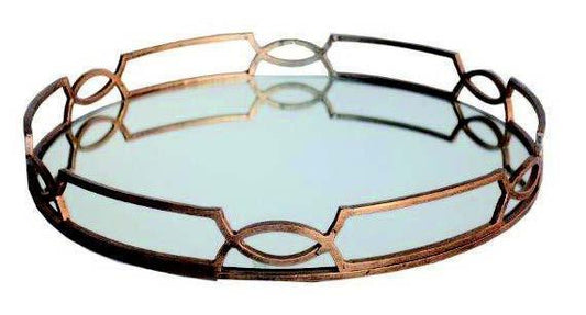 MIRROR TRAY - Antique Gold-abc