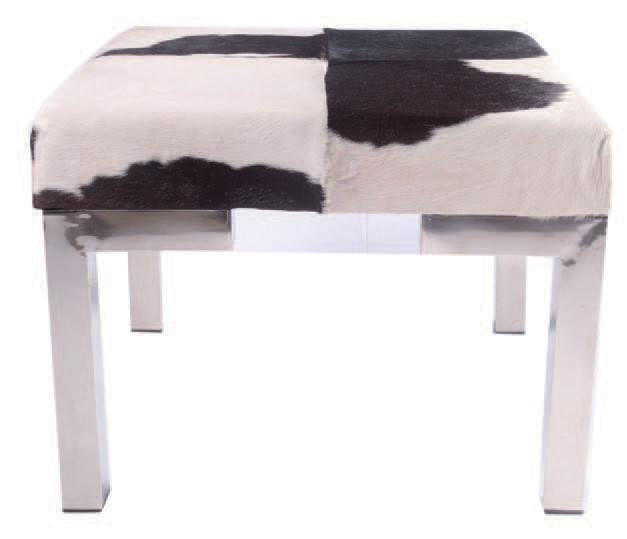 MOH Stool - Black & White Cowhide-abc