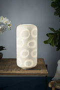 Monaco Large - White - Large Hand Cut Hurricane Art Glass Table Lamp-abc