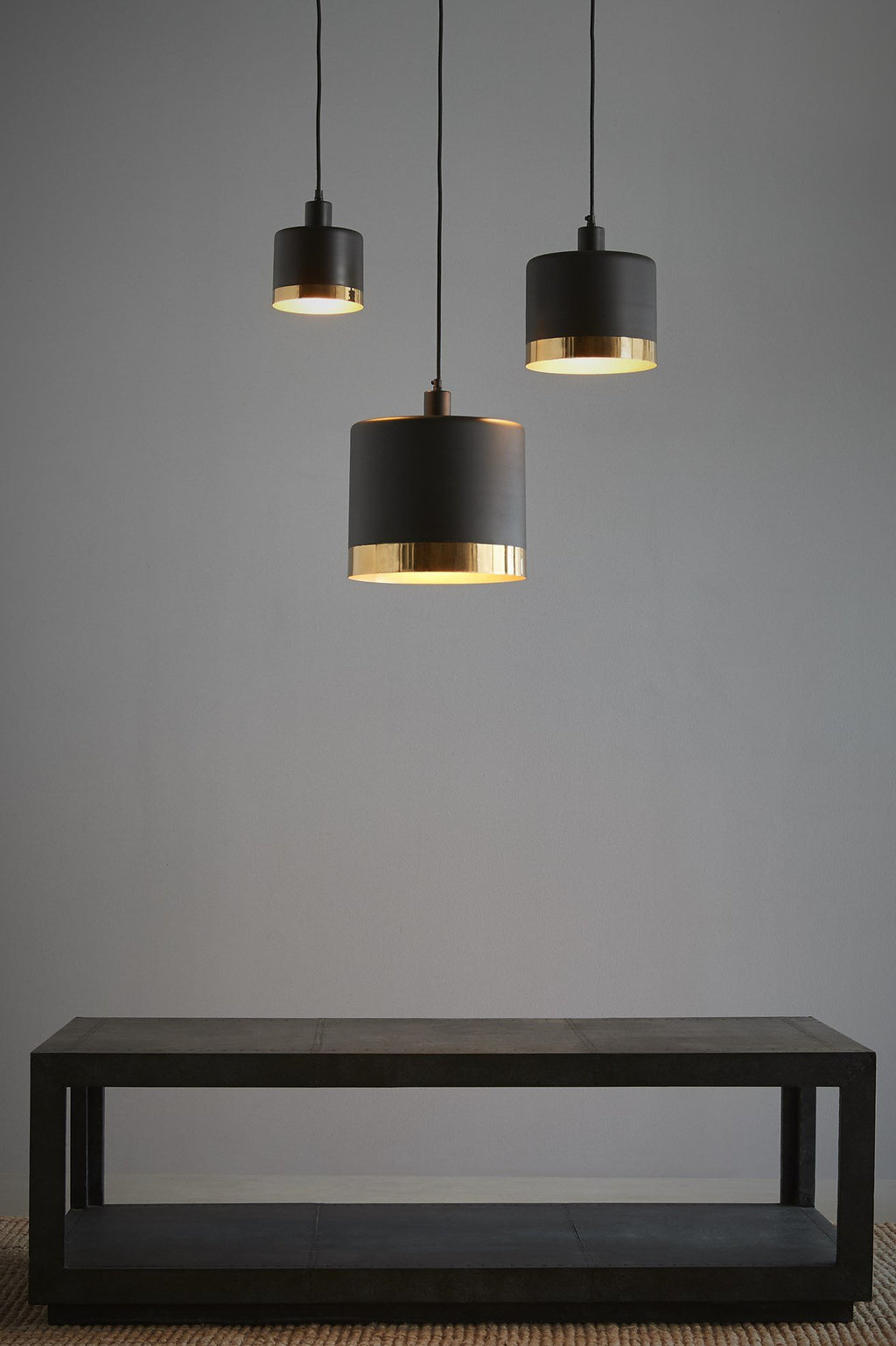 Montreux Medium - Black/Gold - 2 Tone Drum Pendant Light-abc
