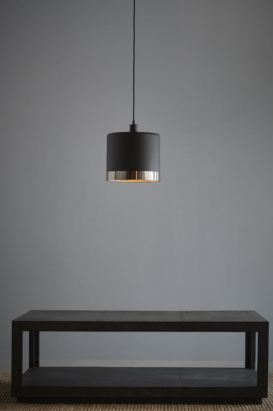 Montreux Large - Black/Nickel - 2 Tone Drum Pendant Light-abc