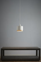 Montreux Medium - White/Gold - 2 Tone Drum Pendant Light-abc