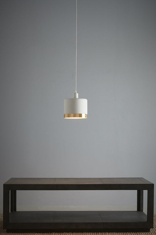 Montreux Medium - White/Gold - 2 Tone Drum Pendant Light-abc