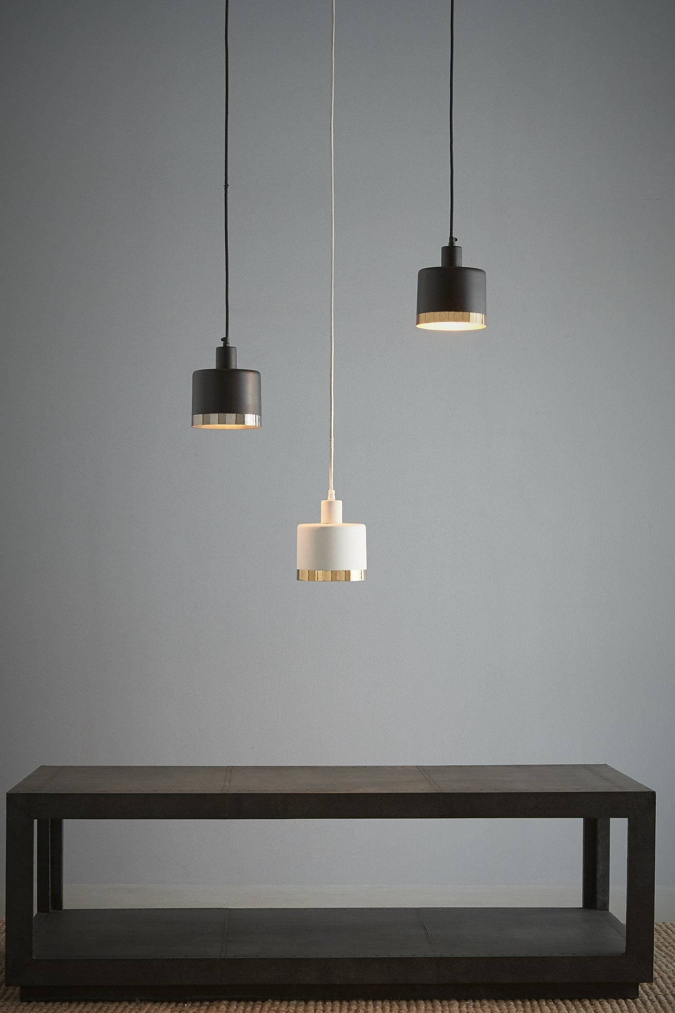 Montreux Small - Black/Gold - 2 Tone Drum Pendant Light-abc