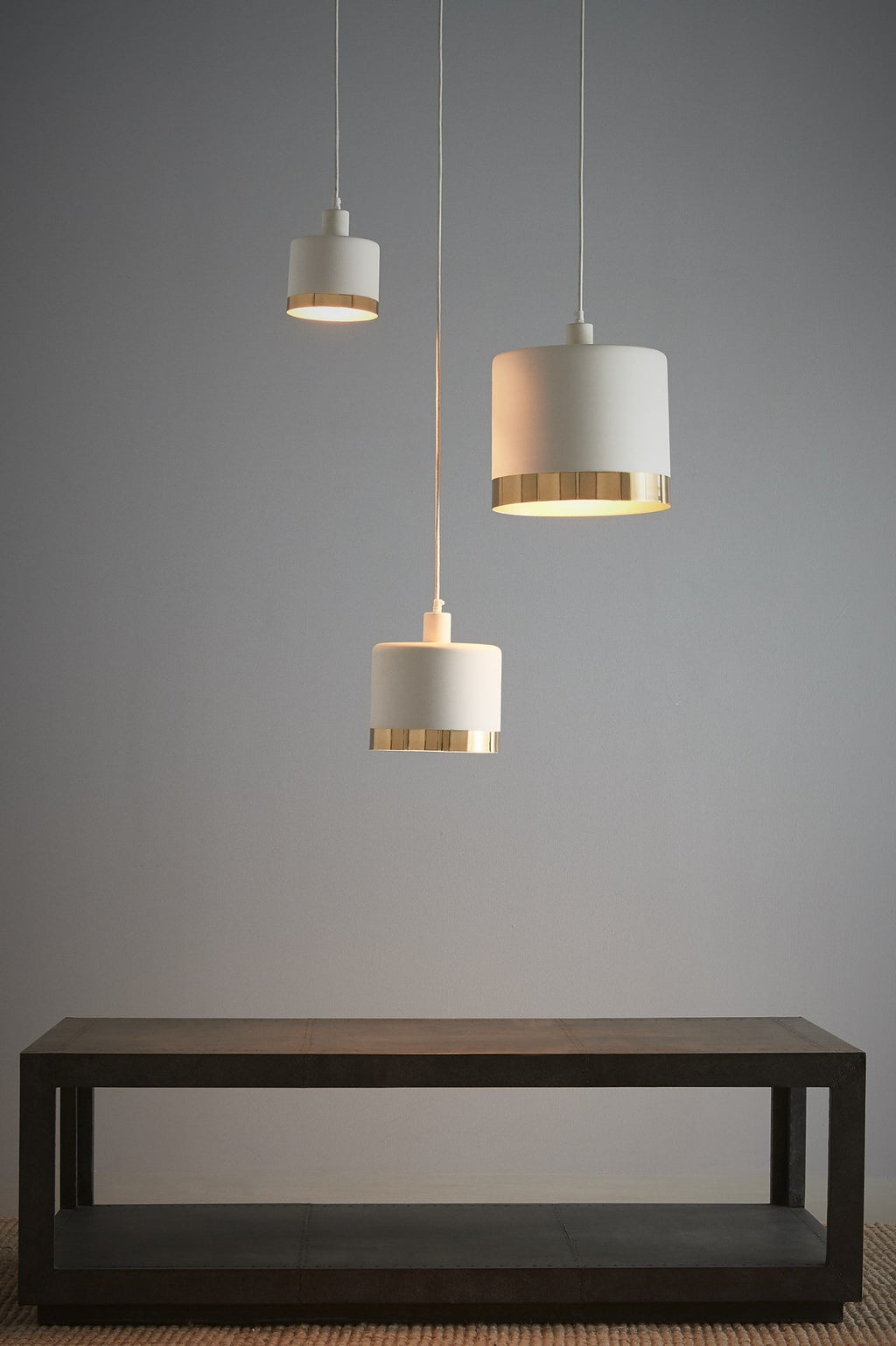 Montreux Medium - White/Gold - 2 Tone Drum Pendant Light-abc