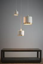 Montreux Medium - White/Gold - 2 Tone Drum Pendant Light-abc