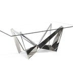 Radiance Rectangle Dining Table Glass Silver-abc