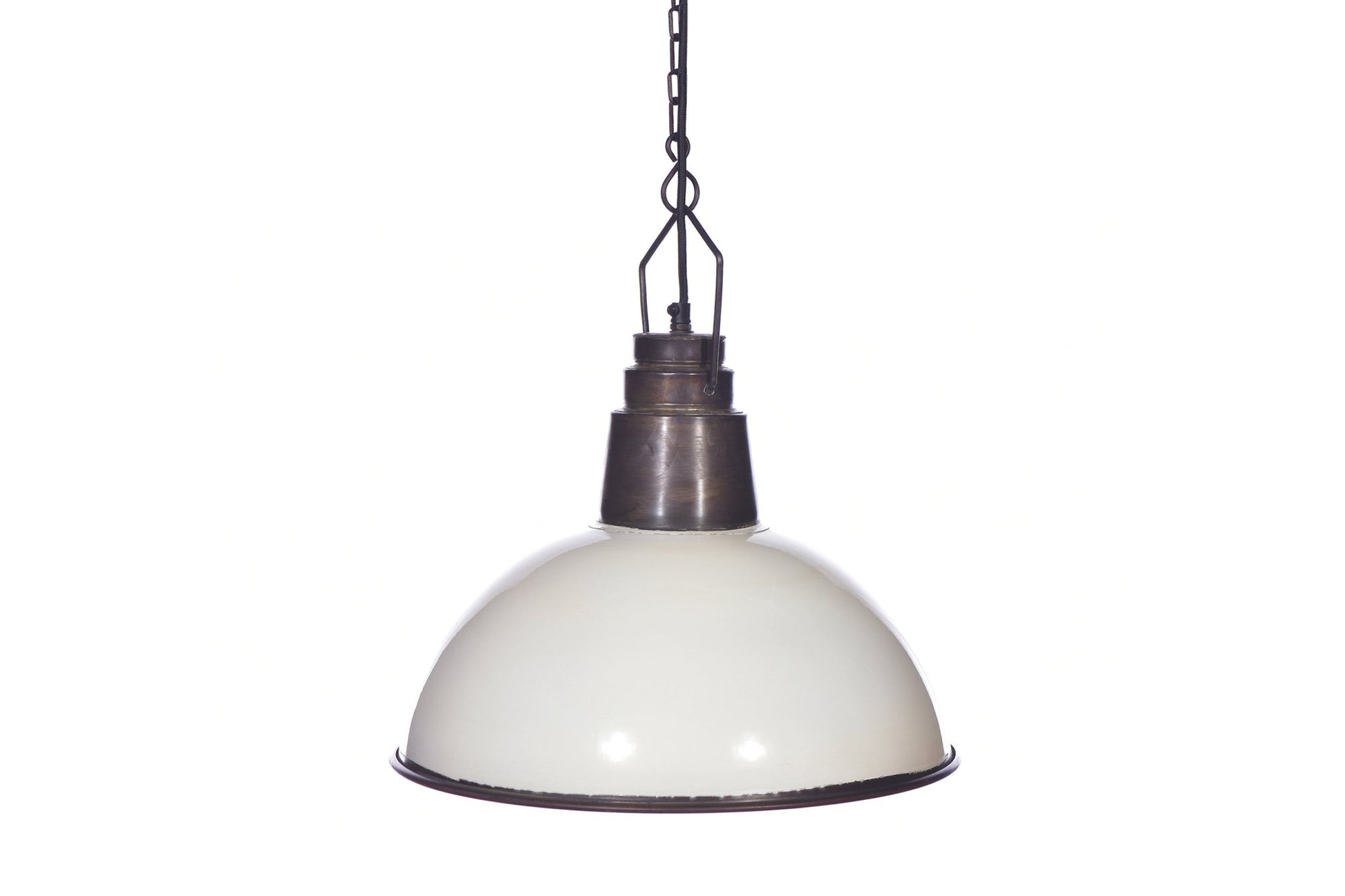 Napier - Old White - Iron Dome Pendant Light-abc