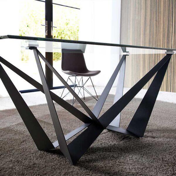 Radiance Rectangle Dining Table Glass Black-abc