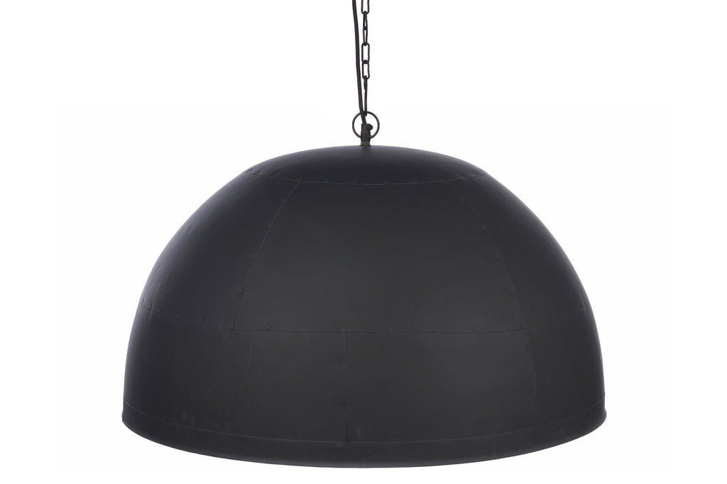 Noir Large - Black With Gold Interior - Extra Large Iron Dome Pendant Light-abc