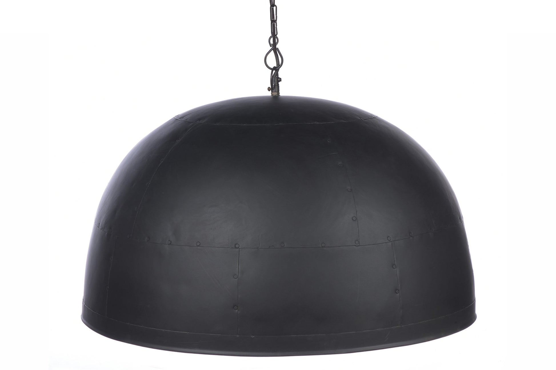 Noir Large - Black With Red Interior - Extra Large Iron Dome Pendant Light-abc