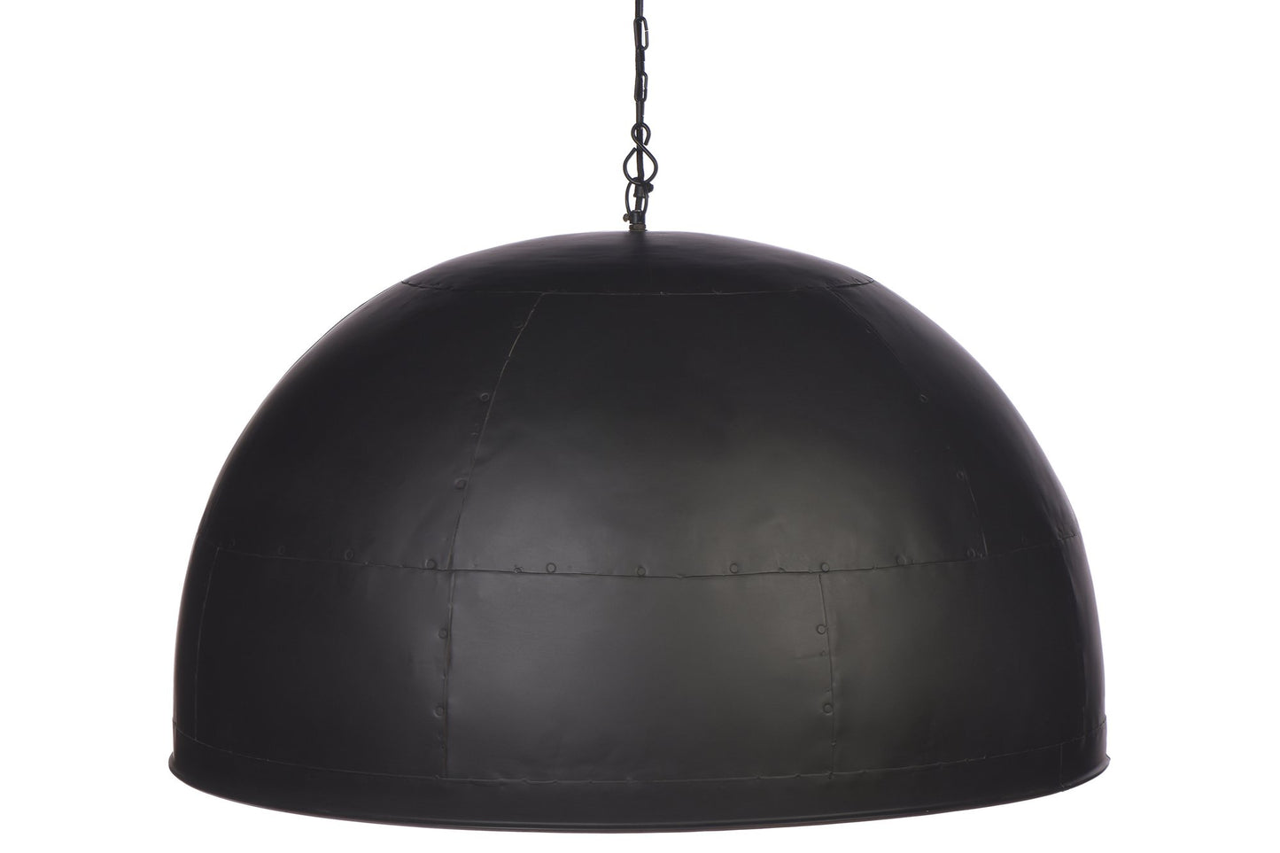 Noir Large - Black With White Interior - Extra Large Iron Dome Pendant Light-abc