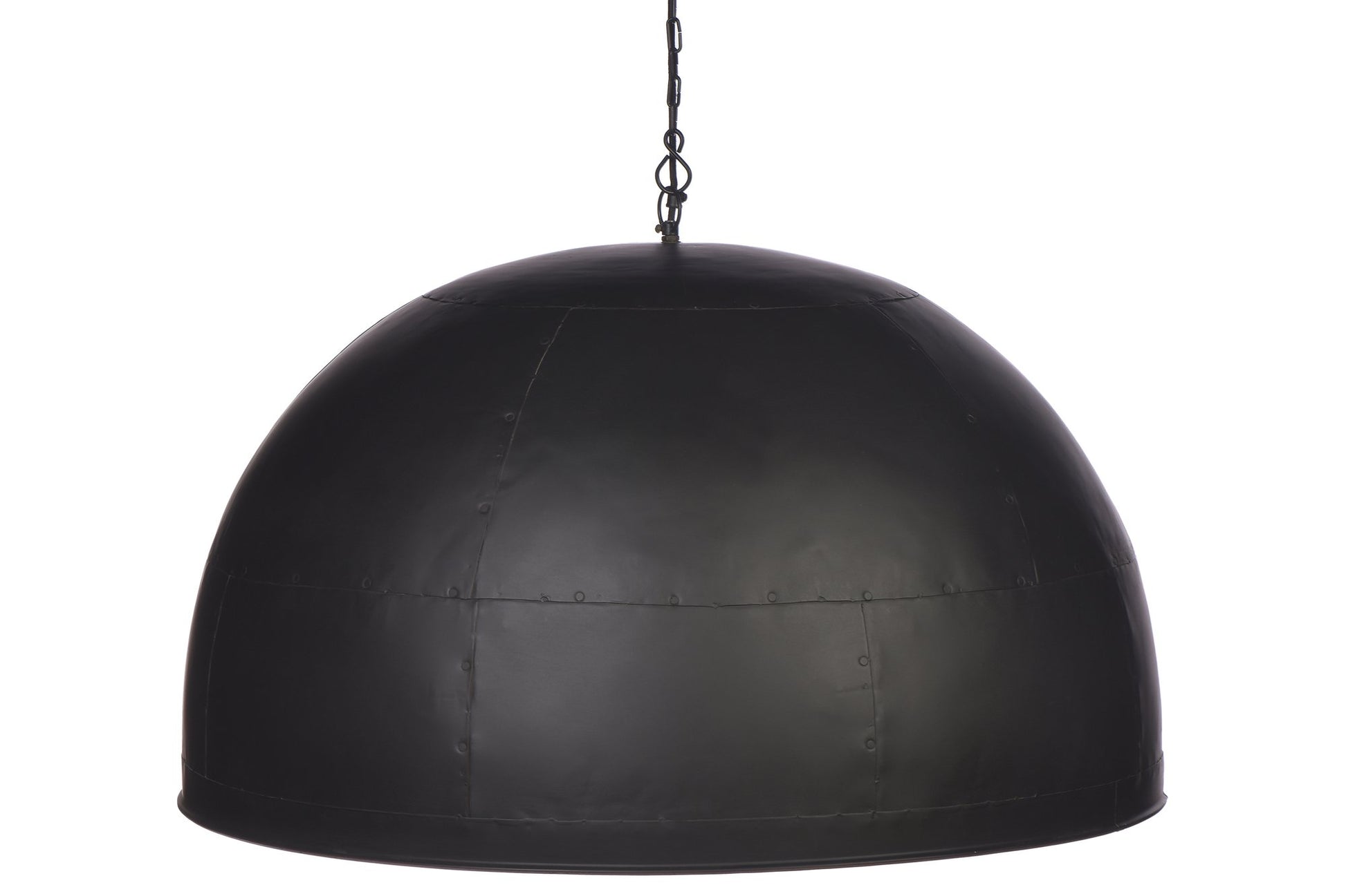Noir Large - Black With White Interior - Extra Large Iron Dome Pendant Light-abc