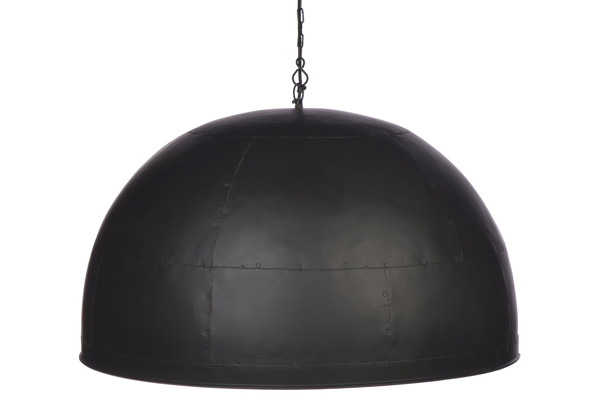 Noir Large - Black With White Interior - Extra Large Iron Dome Pendant Light-abc