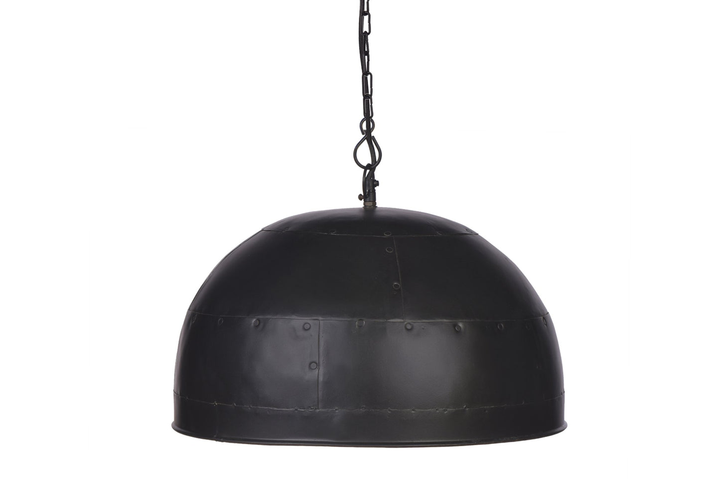 Noir Small - Black With Gold Interior - Small Iron Dome Pendant Light-abc