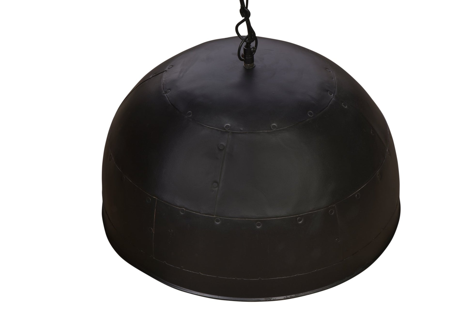 Noir Large - Black With White Interior - Extra Large Iron Dome Pendant Light-abc