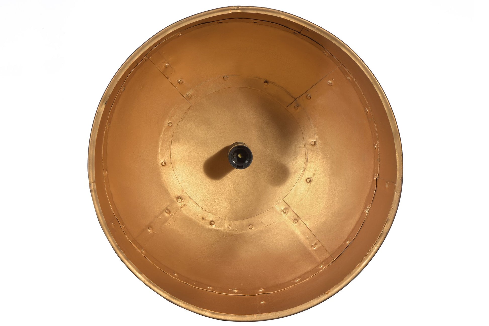 Noir Small - Black With Gold Interior - Small Iron Dome Pendant Light-abc