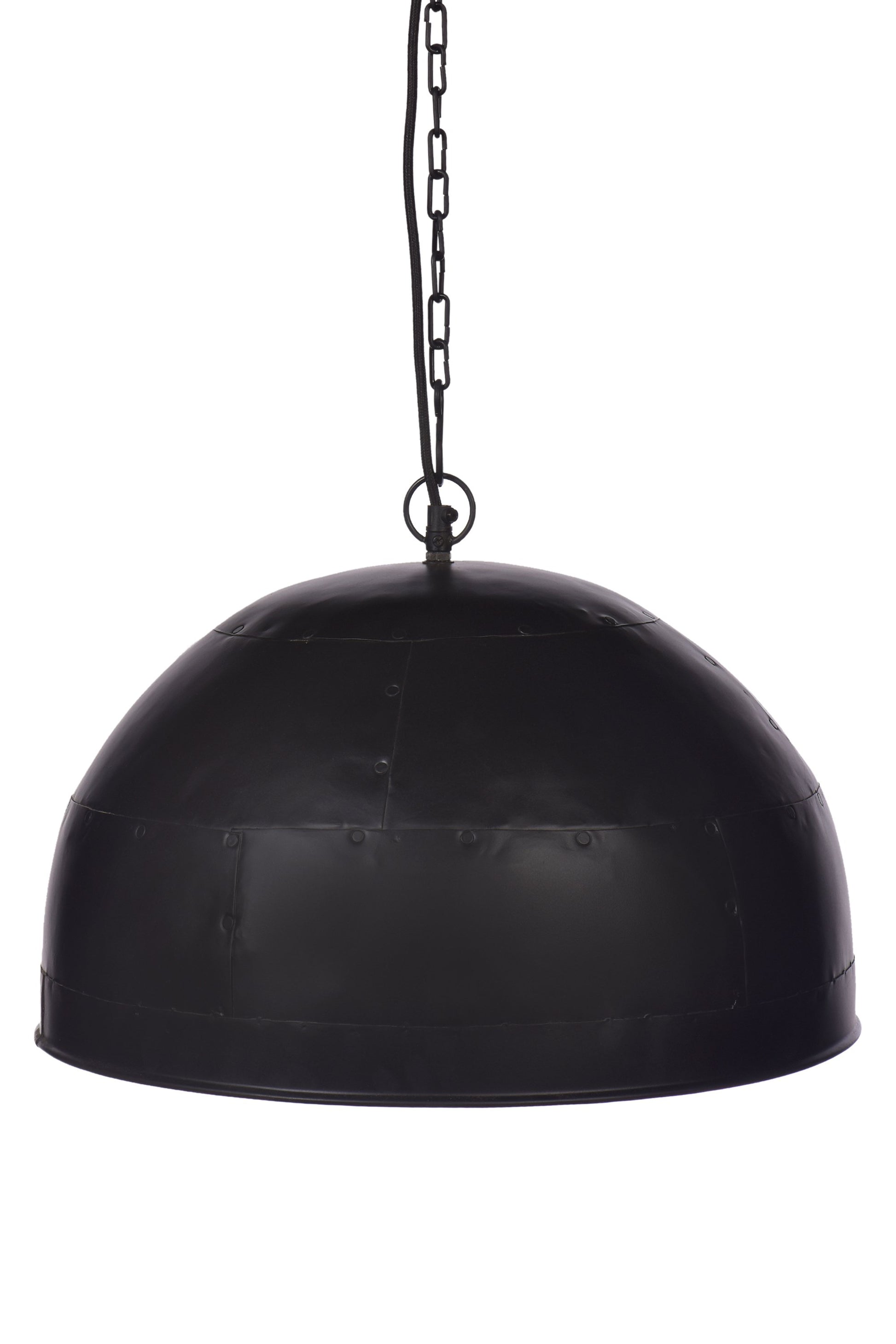 Noir Small - Black With Red Interior - Small Iron Dome Pendant Light-abc