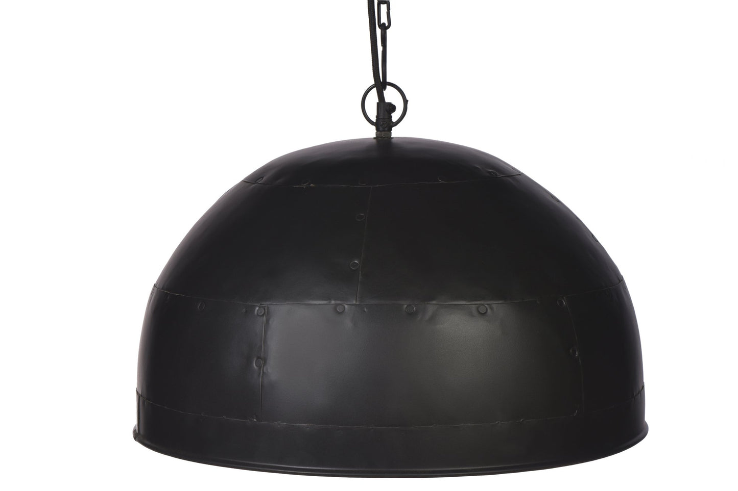 Noir Small - Black With White Interior - Small Iron Dome Pendant Light-abc