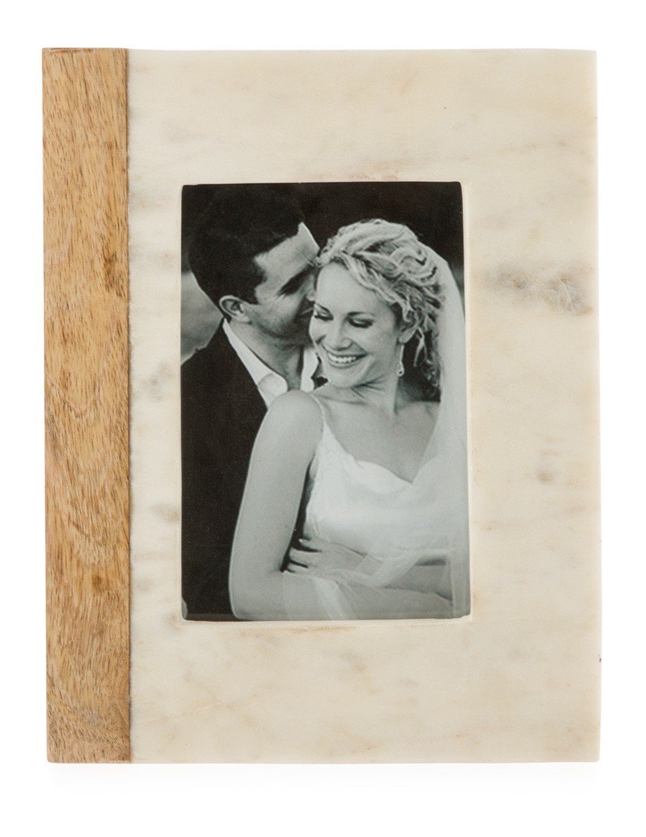 Wood and Marble Photo Frame 4x6-abc