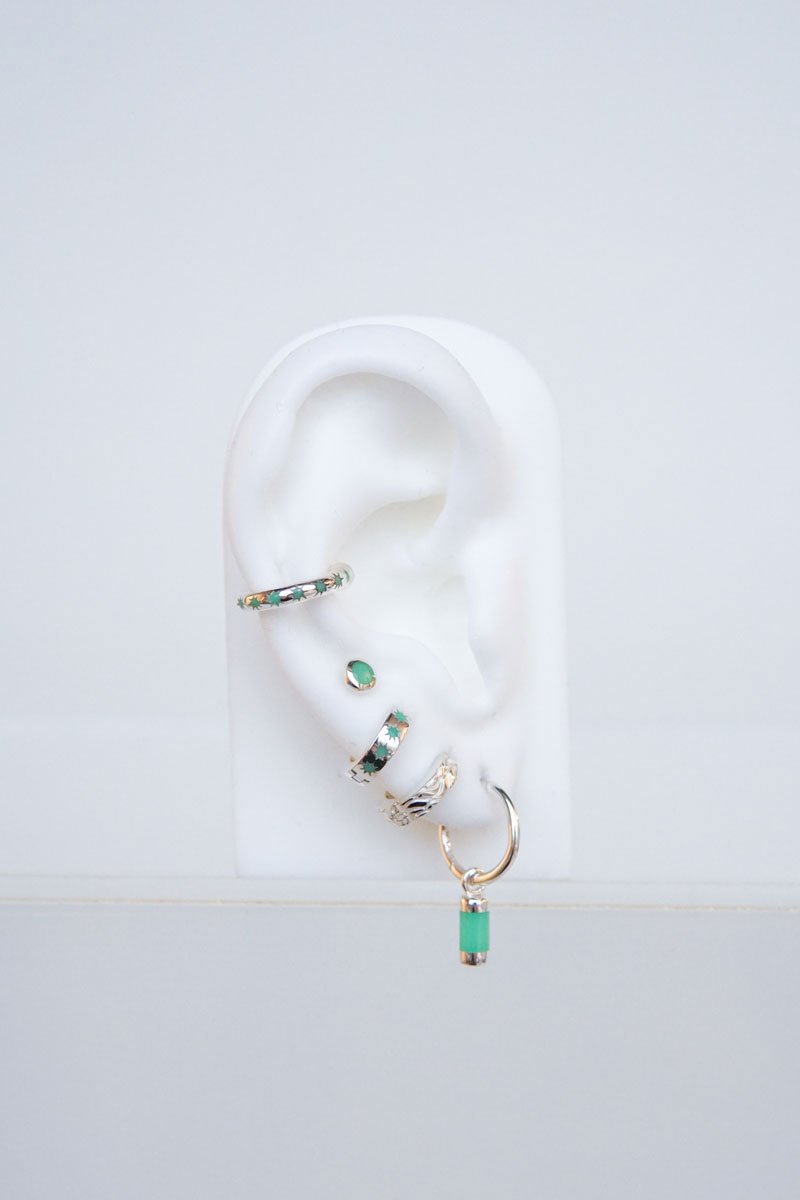 Aqua bay drop earring silver-abc