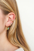 Aqua bay drop earring gold plated-abc