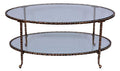 OVAL COFFEE TABLE - Antique Gold-abc