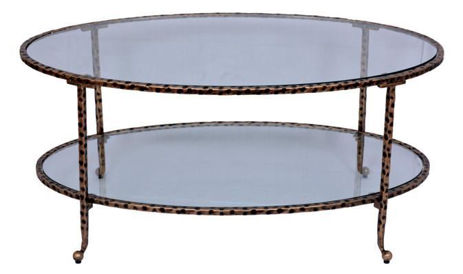 OVAL COFFEE TABLE - Antique Gold-abc