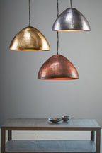 P51 Medium - Antique Copper - Iron Riveted Dome Pendant Light-abc