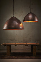 P51 Small - Antique Copper - Iron Riveted Dome Pendant Light-abc