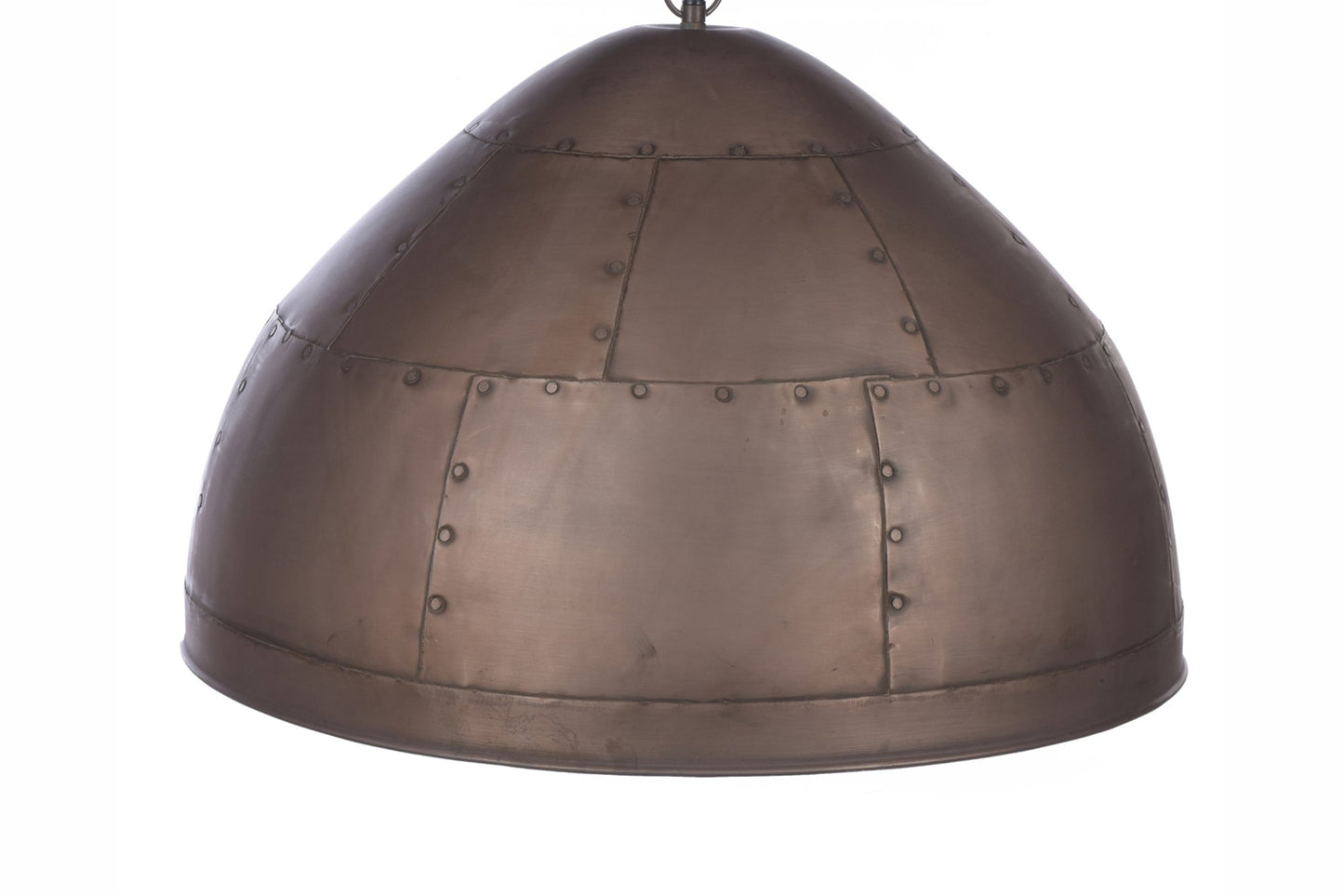 P51 Large - Antique Copper - Iron Riveted Dome Pendant Light-abc