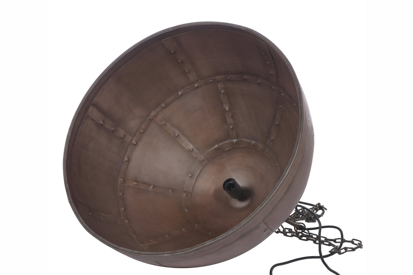 P51 Large - Antique Copper - Iron Riveted Dome Pendant Light-abc