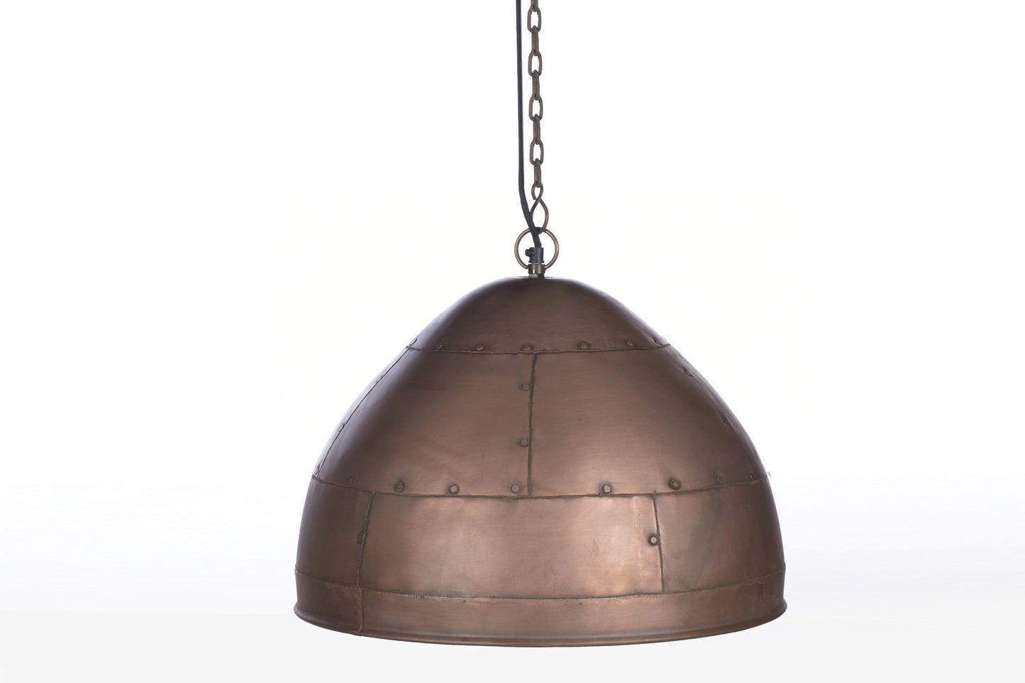 P51 Medium - Antique Copper - Iron Riveted Dome Pendant Light-abc
