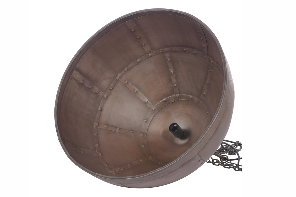 P51 Medium - Antique Copper - Iron Riveted Dome Pendant Light-abc