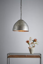 P51 Small - Zinc - Iron Riveted Dome Pendant Light-abc