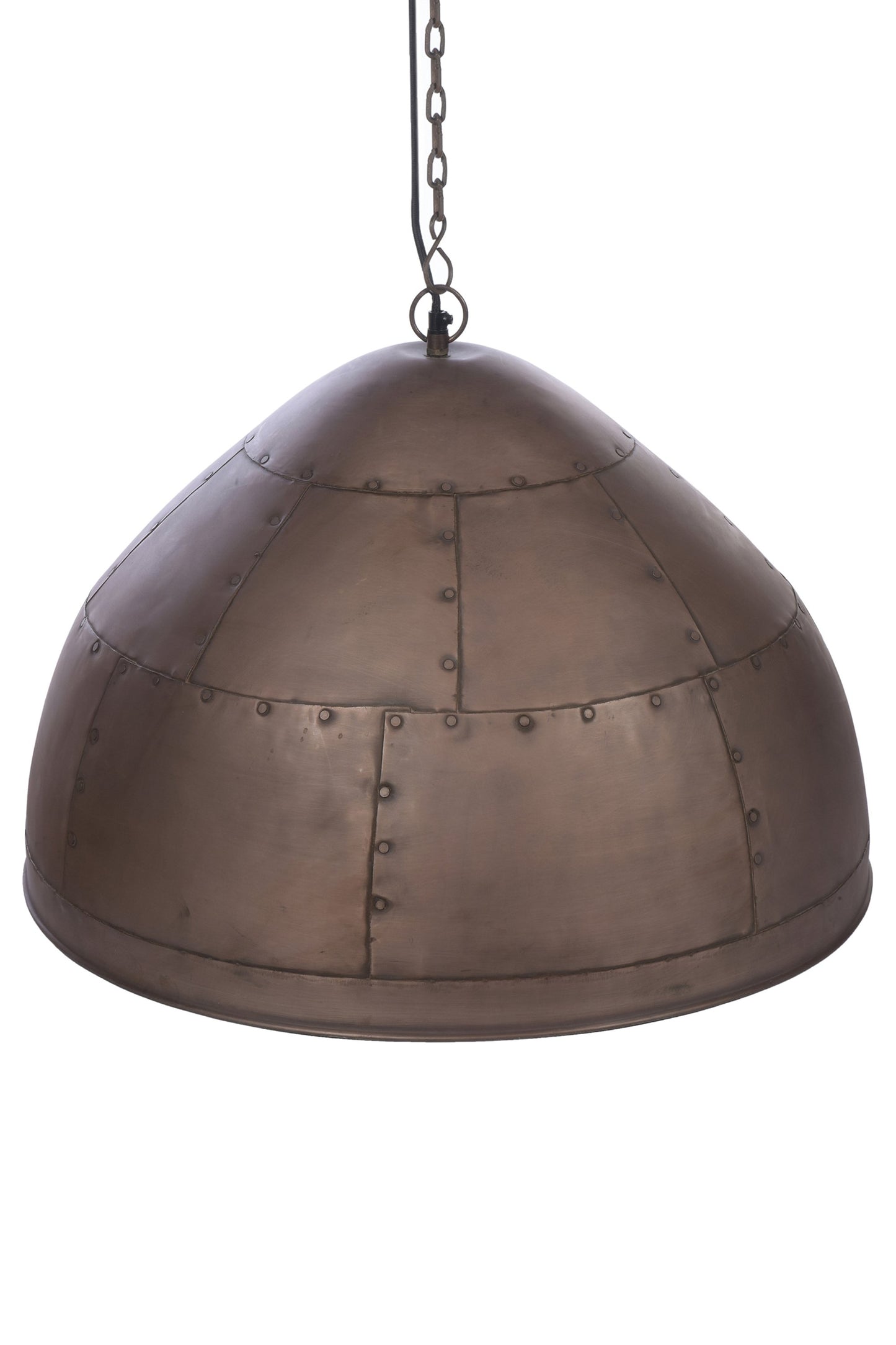 P51 Small - Antique Copper - Iron Riveted Dome Pendant Light-abc