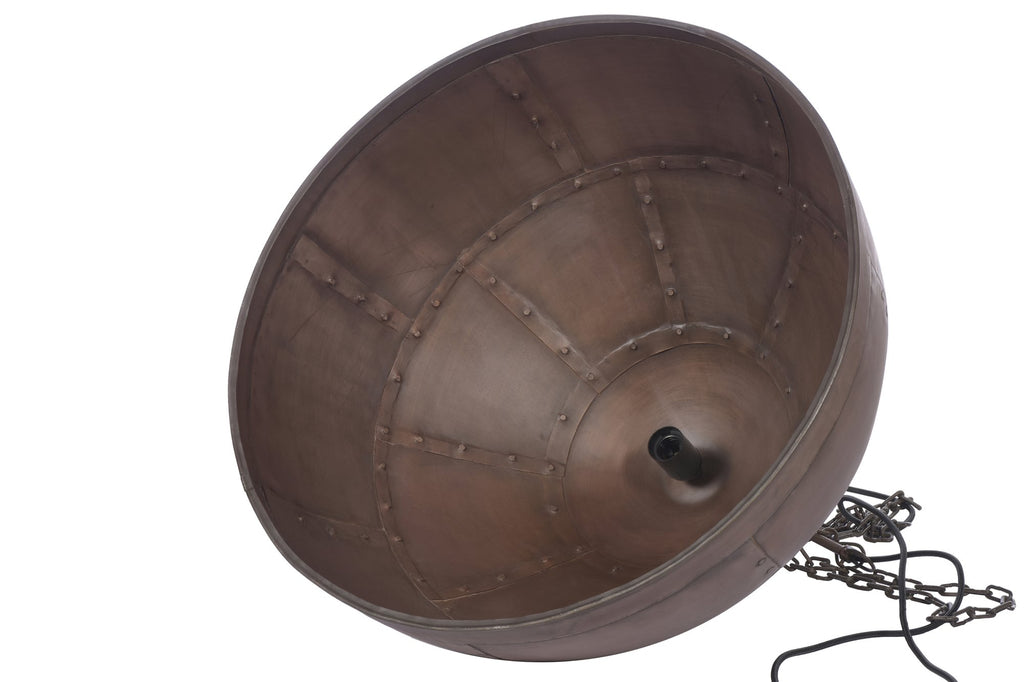 P51 Small - Antique Copper - Iron Riveted Dome Pendant Light-abc