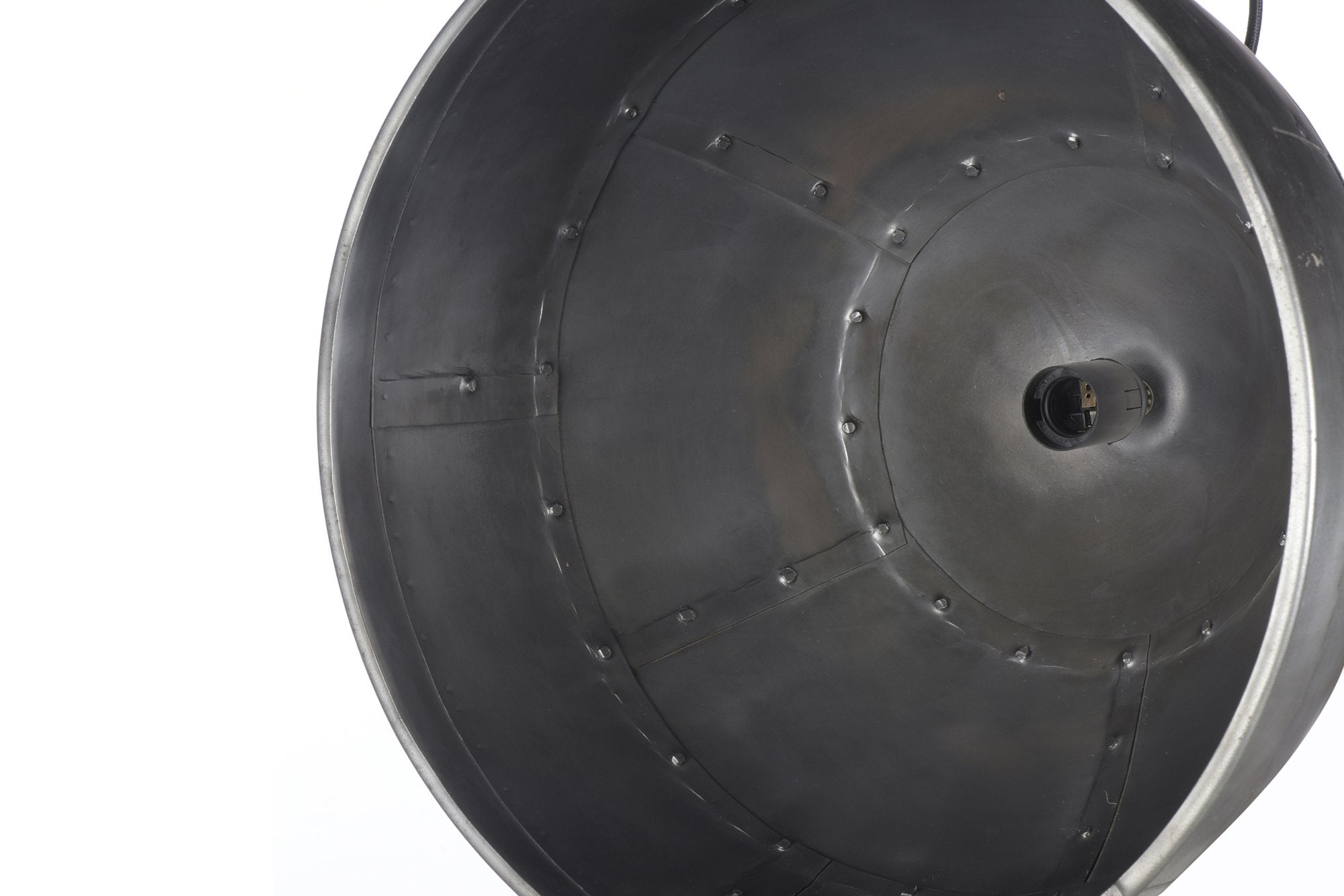 P51 Small - Zinc - Iron Riveted Dome Pendant Light-abc