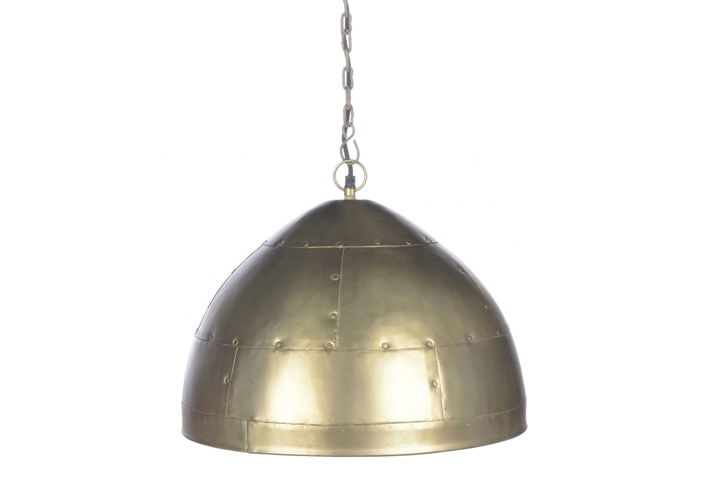 P51 Small - Antique Brass - Iron Riveted Dome Pendant Light-abc
