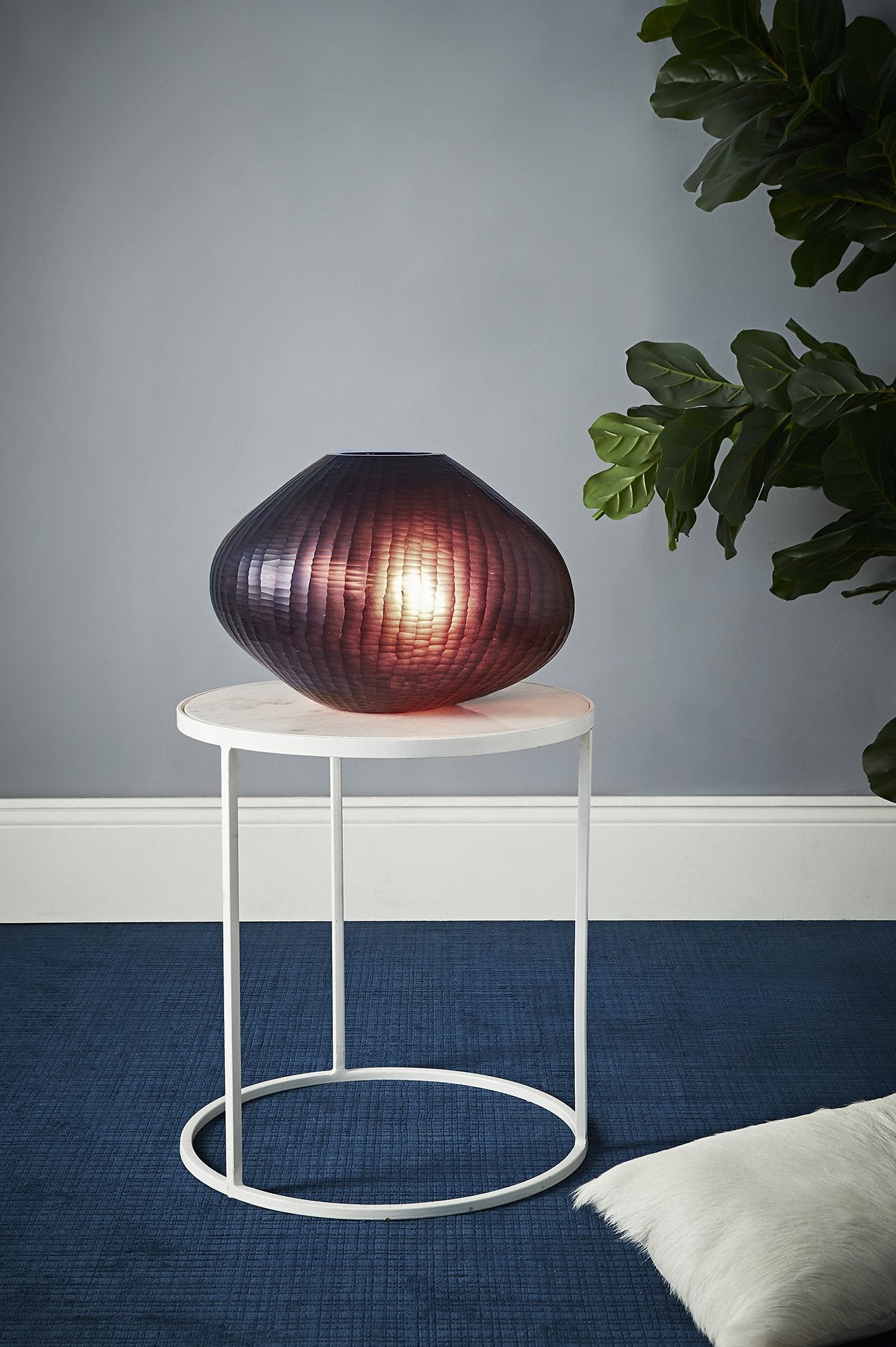 Paris Large - Ruby - Large Freeform Hand Cut Art Glass Table Lamp-abc