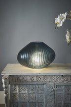Paris Large - Bottle Green - Large Freeform Hand Cut Art Glass Table Lamp-abc
