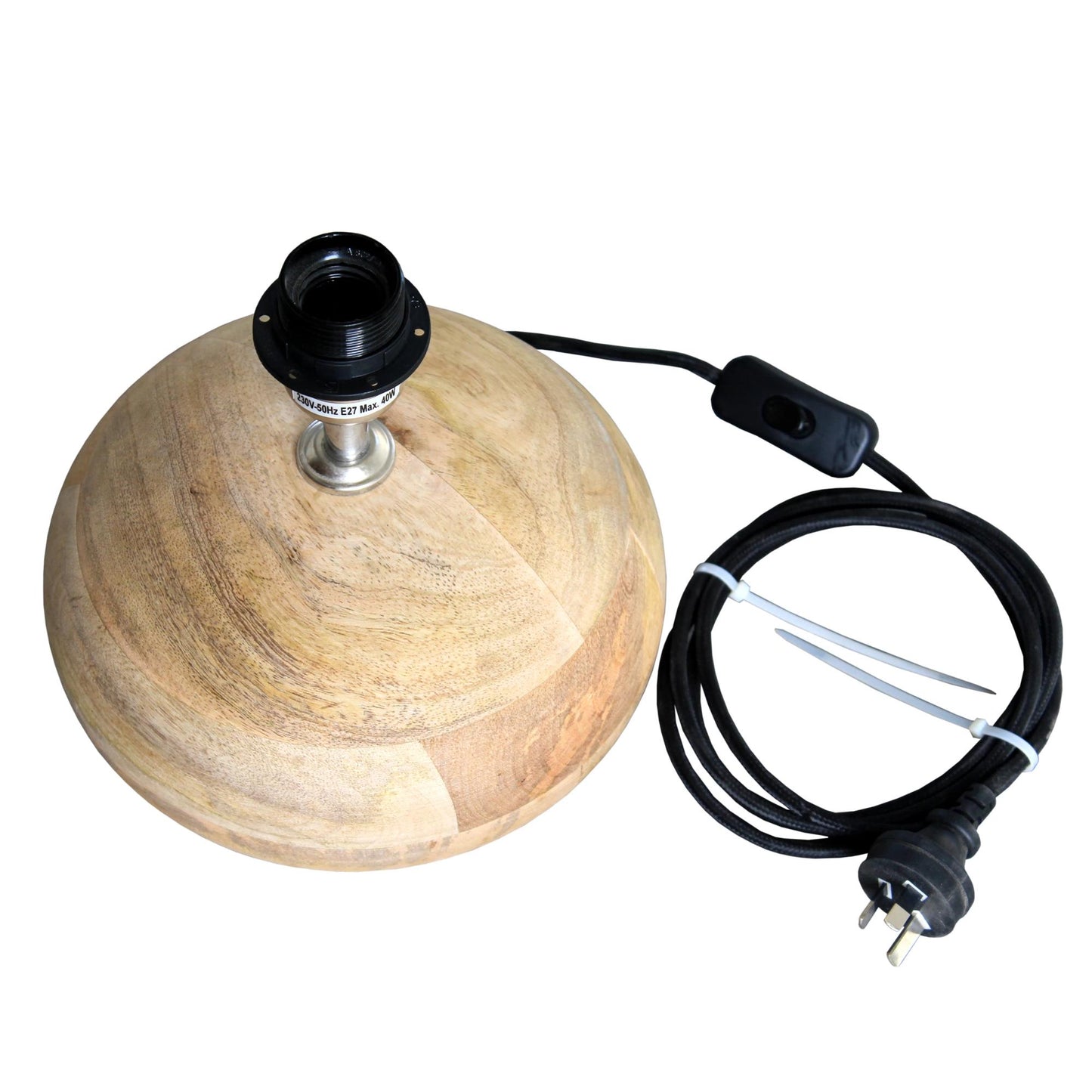 Pebble Small - Natural - Turned Wood Table Lamp-abc