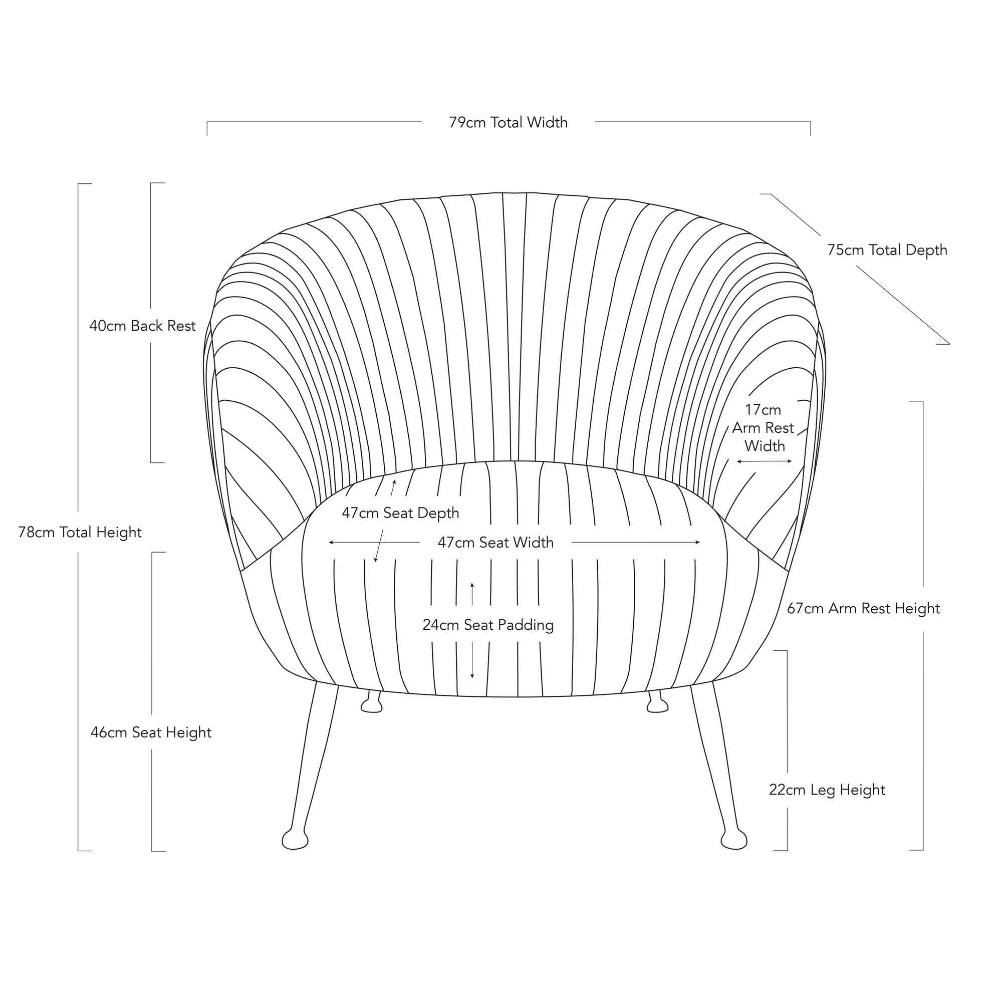 Perugia Armchair - Black-abc
