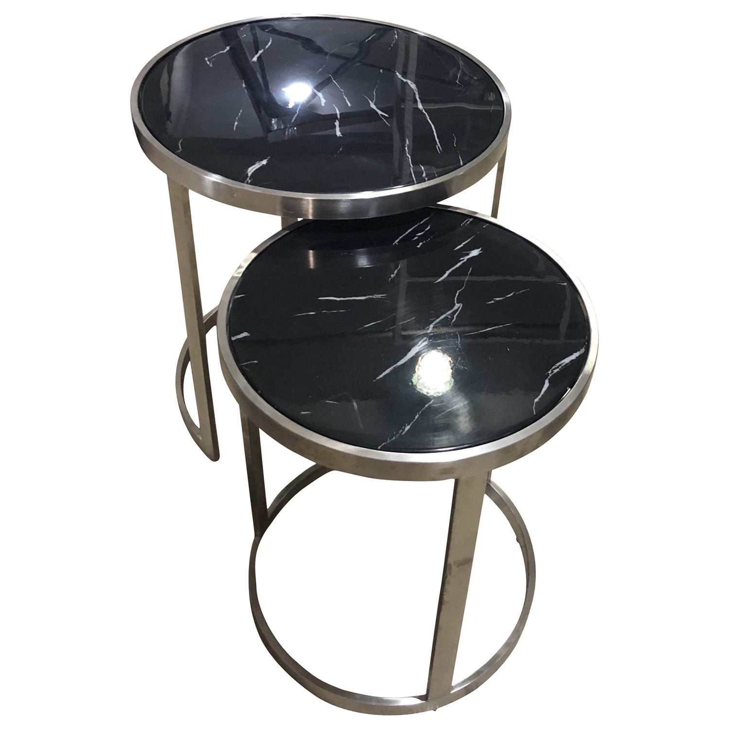 Sterling Side Table Set Black Marble-abc